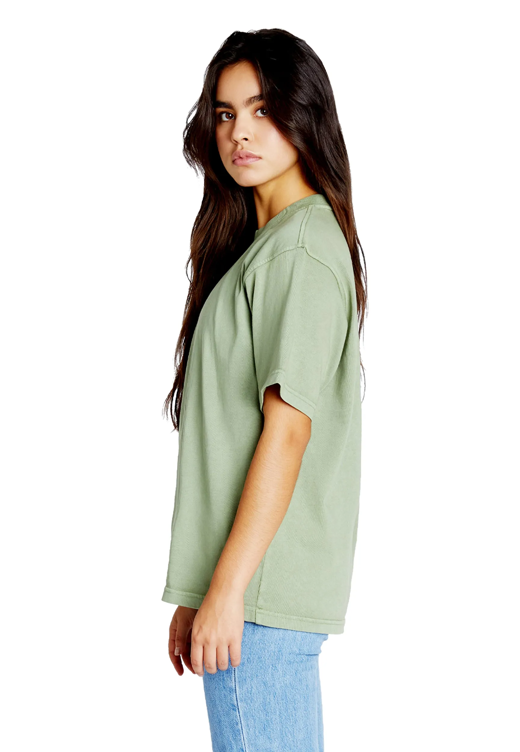 Streetwear Heavyweight Women Short Sleeve - Oil Green