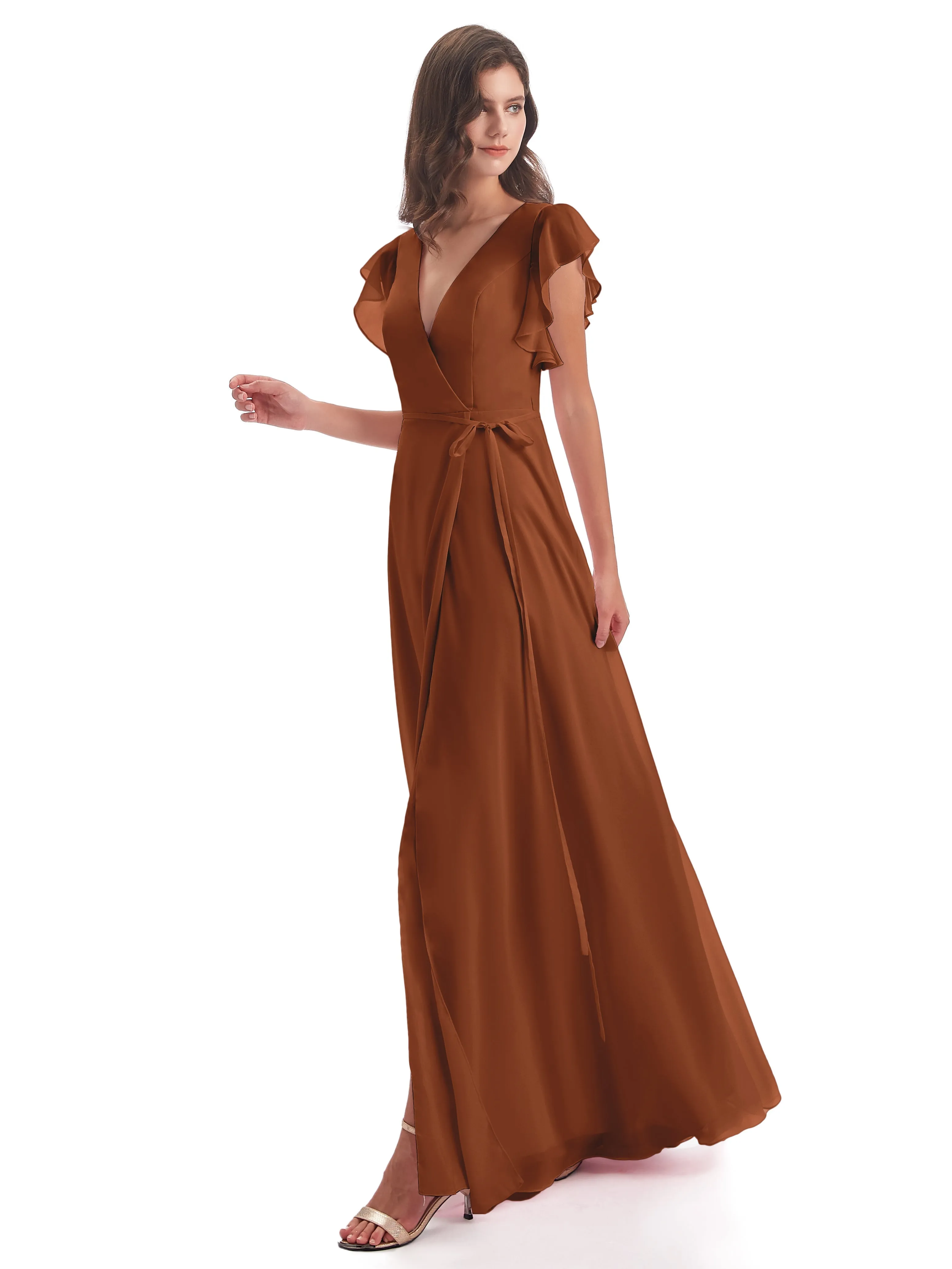 Terracotta Dress Bridesmaid Rose Charming Scoop Chiffon Bridesmaid Dresses