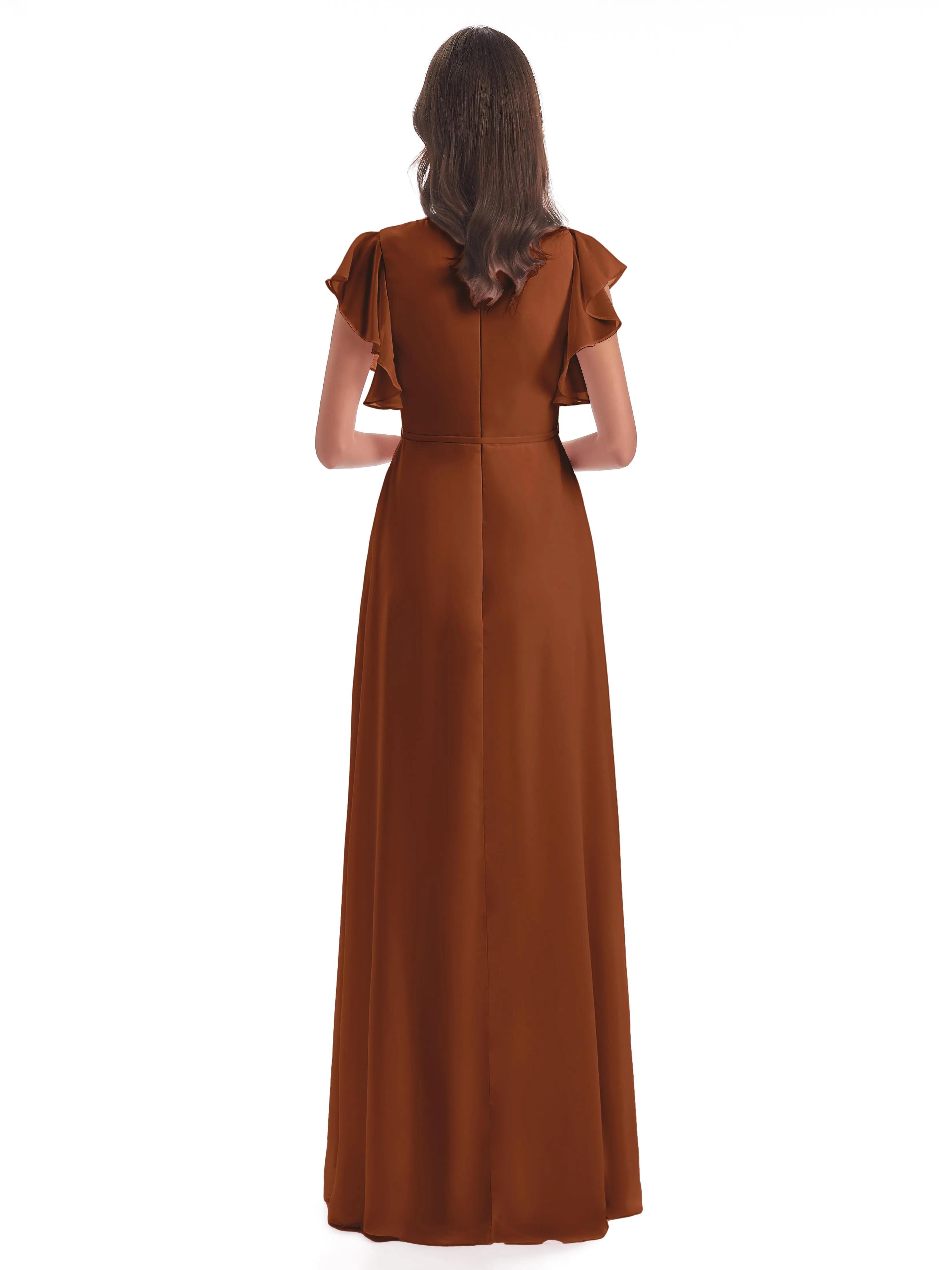 Terracotta Dress Bridesmaid Rose Charming Scoop Chiffon Bridesmaid Dresses