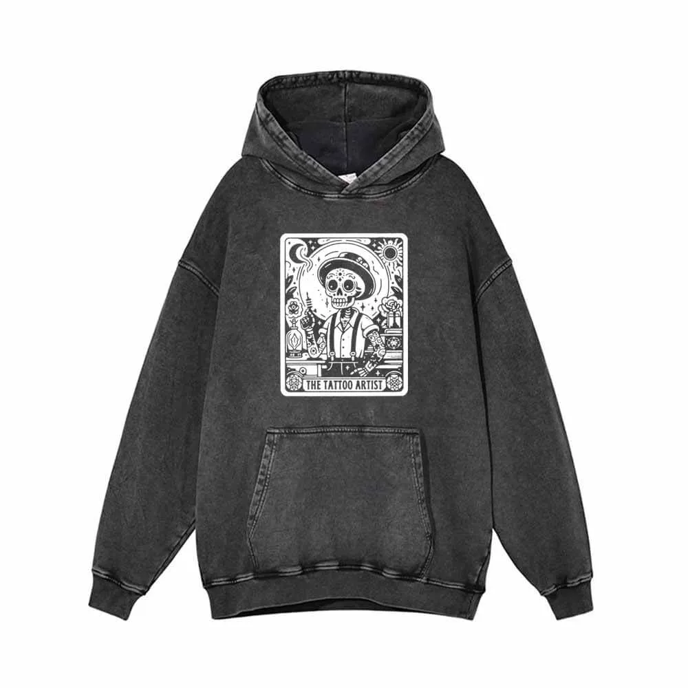 The Skull Tattoo Artist Vintage Washed Hoodie