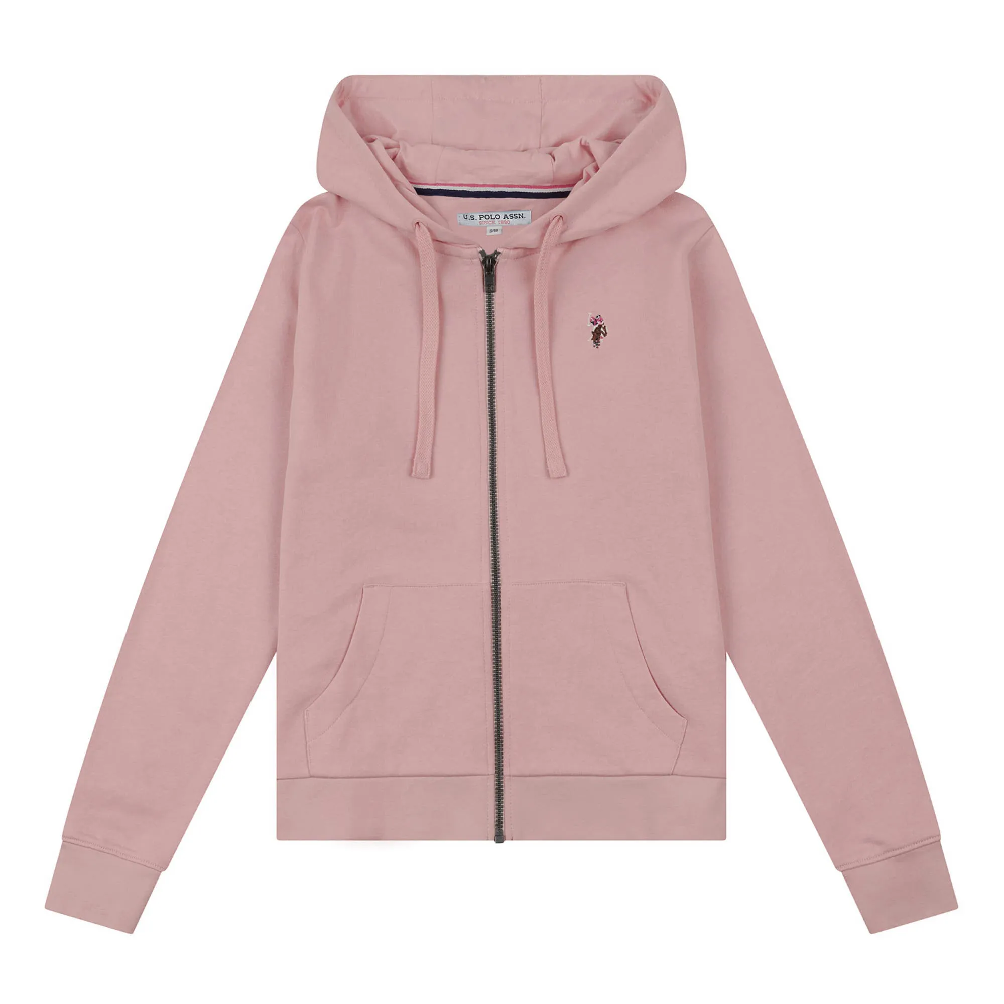 Womens Zip-Through Hoodie in Peachskin