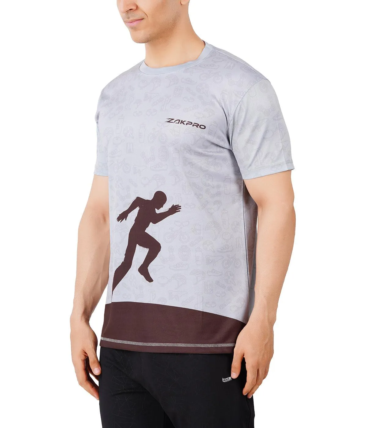 ZAKPRO Men Sports Tees (Grey Run)