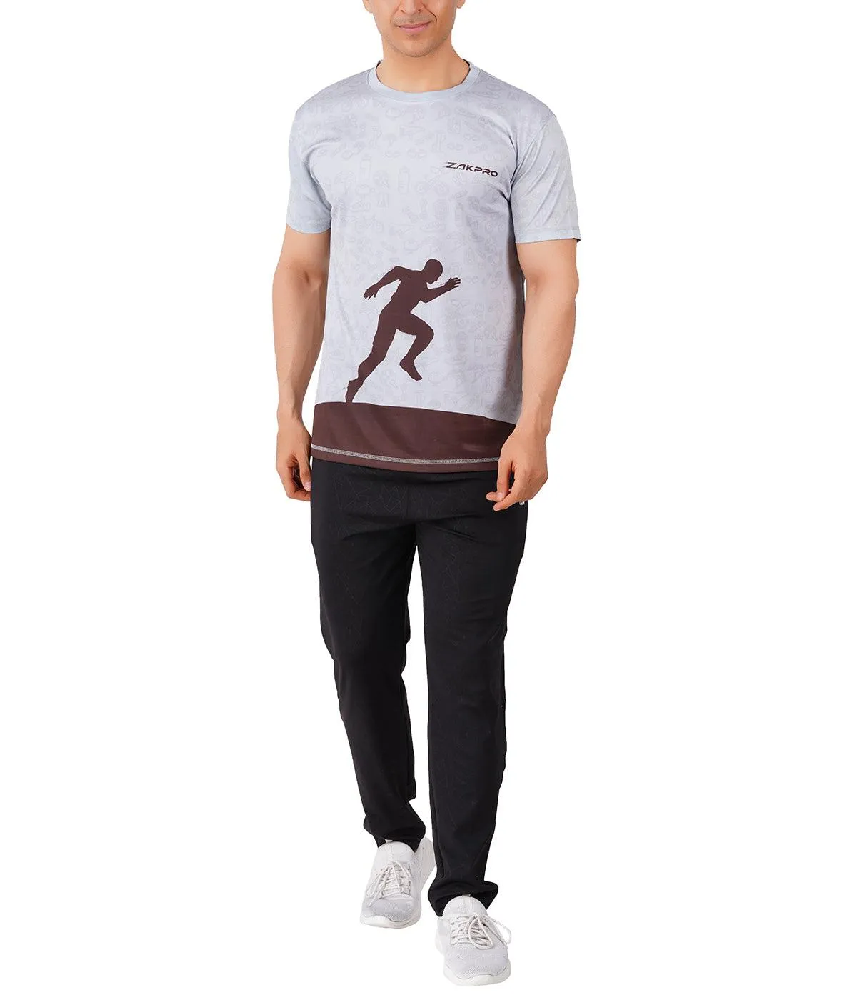 ZAKPRO Men Sports Tees (Grey Run)