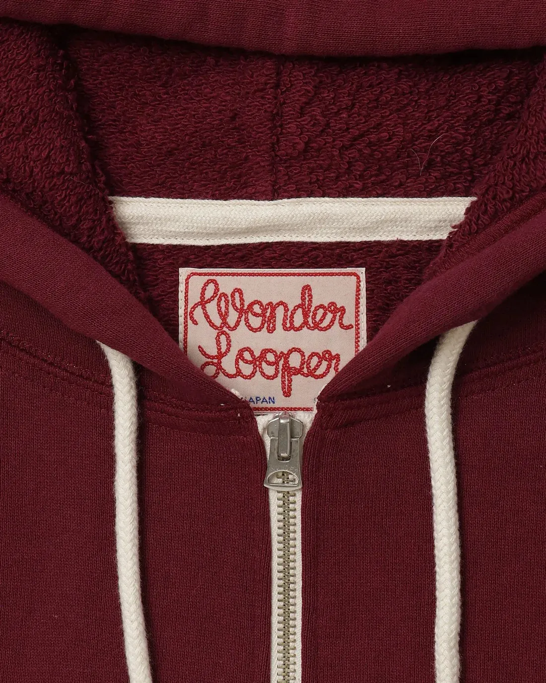 Zip Hoodie - Super Looper French Terry - Burgundy